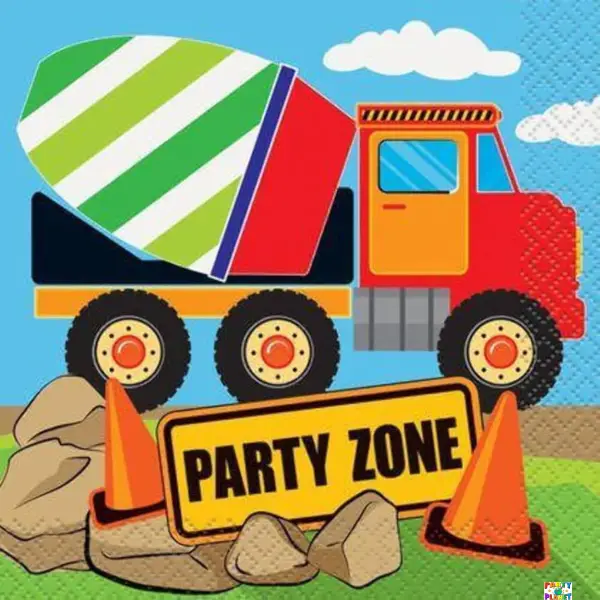 Construction Party Beverage Napkins 16ct