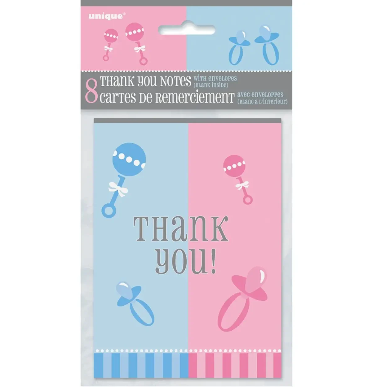 Gender Reveal Thank You Notes 8ct