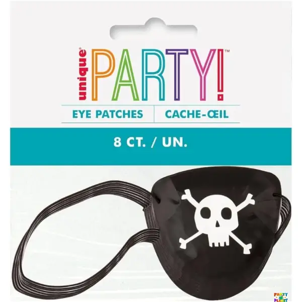 Plastic Pirate Eye Patch Favors 8ct.