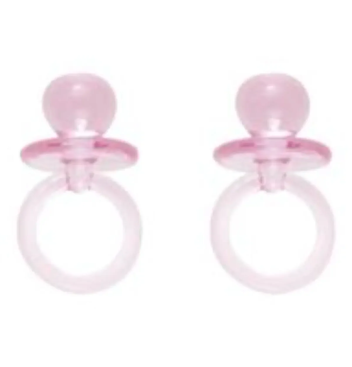 18 PACIFIER 1" PINK CRYSTAL FAVORS