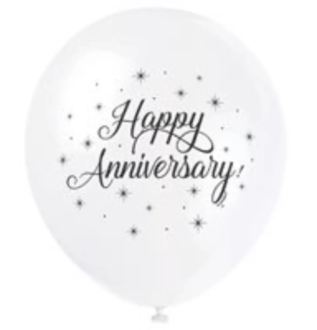 White Happy Anniversary 12" Latex Balloons 8ct.