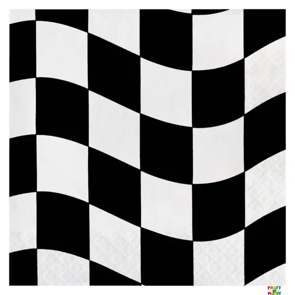 Black White Check Beverage Napkins 16ct.