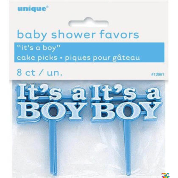 It's a Boy Blue Cake Picks 8ct.
