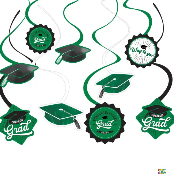 School Spirit Swirl Decorations - Green