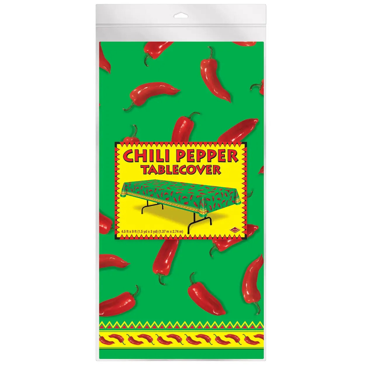 717j3xyrLiL-1.jpg Fiesta Chili Pepper Table Cover 54" x 108" - Image 1