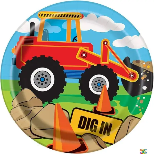 CONSTRUCTION PARTY 7" PLATES 8CT.