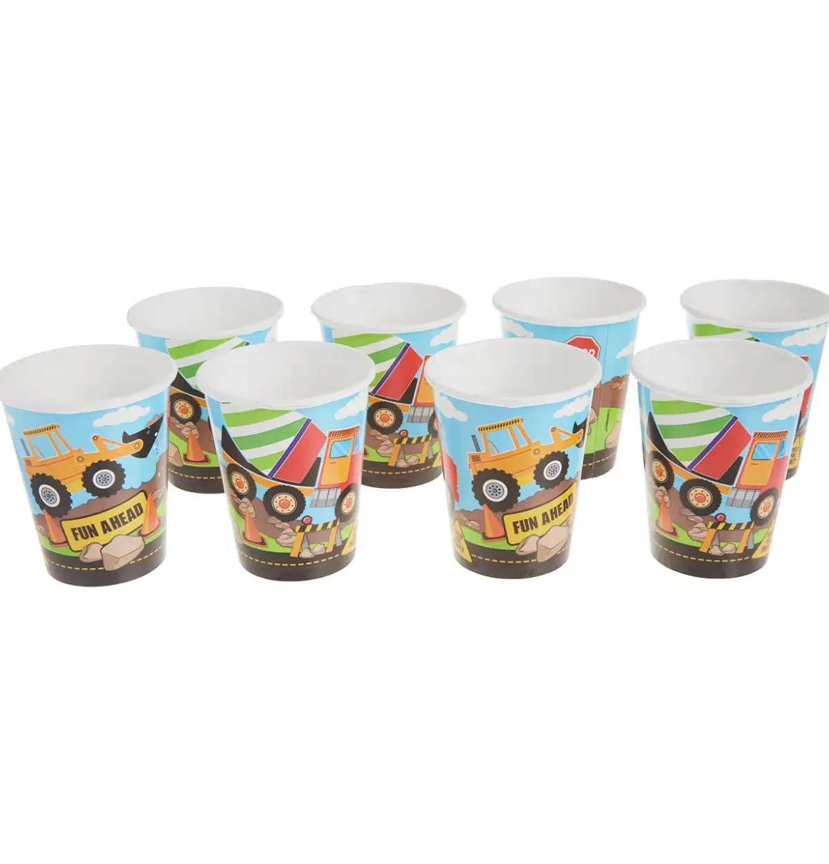 Construction Party 9oz Paper Cups 8ct.