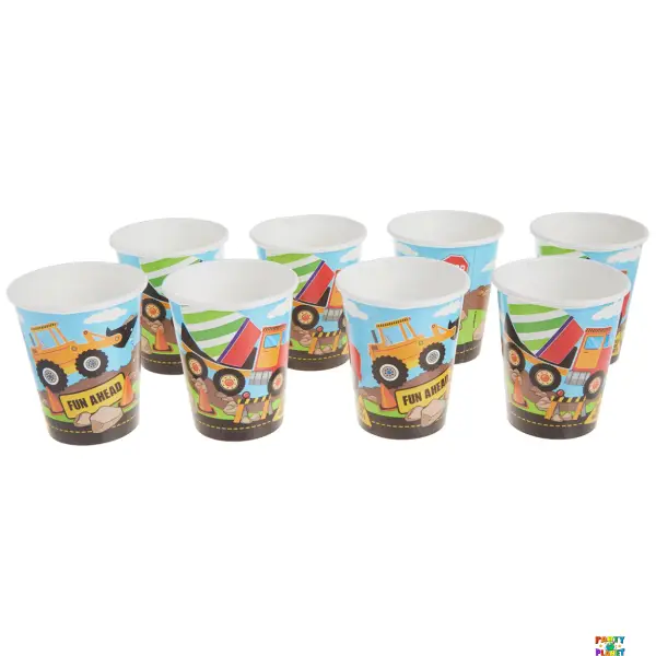 Construction Party 9oz Paper Cups 8ct.
