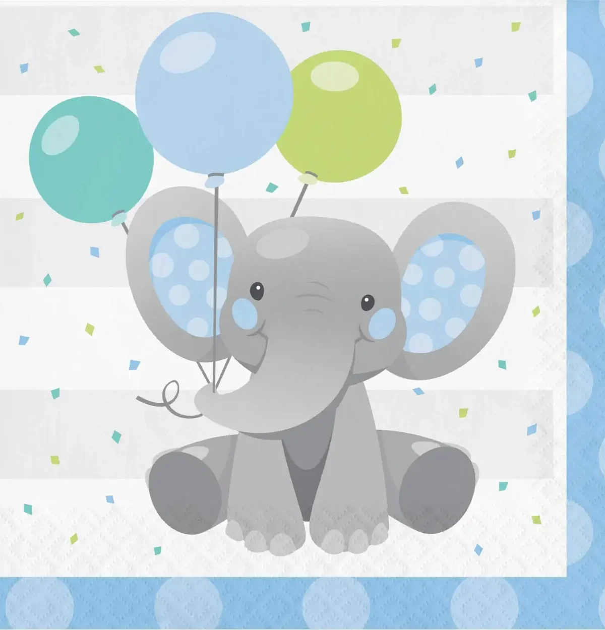 Enchanting Elephants Boy Lunch Napkins - 16ct.