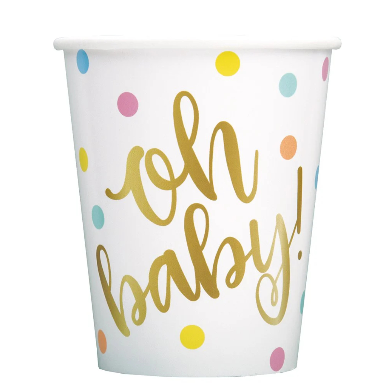 73406.jpg Oh Baby Gold Baby Shower 9oz Paper Cups 8ct. - Image 1