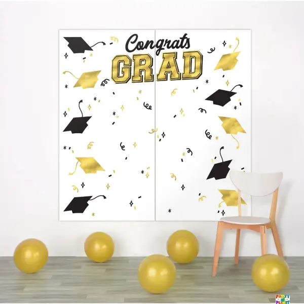 Grad Backdrop, Black Silver Gold