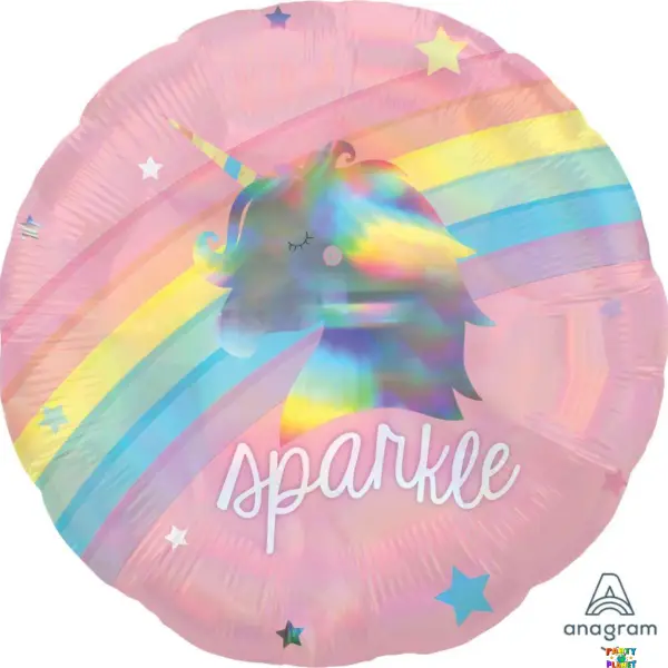 Magical Rainbow Unicorn Sparkle 18″ Holographic Balloon #337