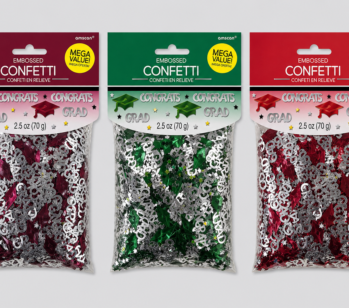 Embossed Metallic Grad Confetti