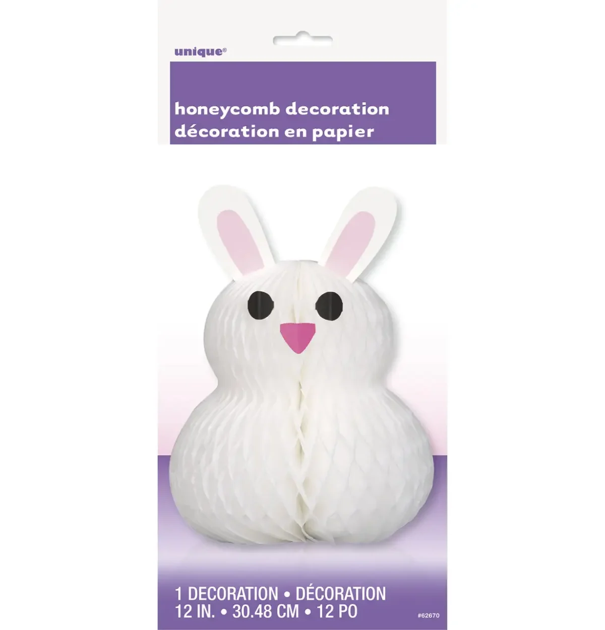 Bunny Shaped Honeycomb Hanging Decoration