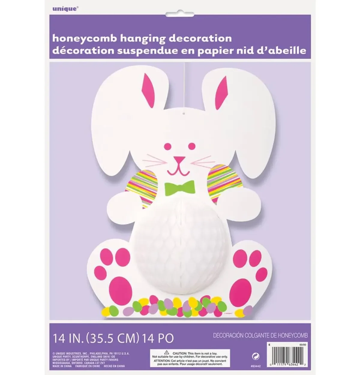 Bunny Honeycomb Hanging Decoration