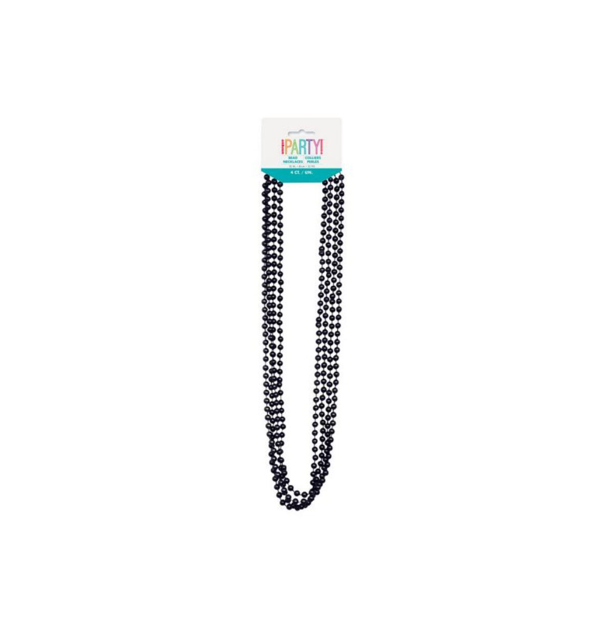 32" Beads Black Metallic 4ct.