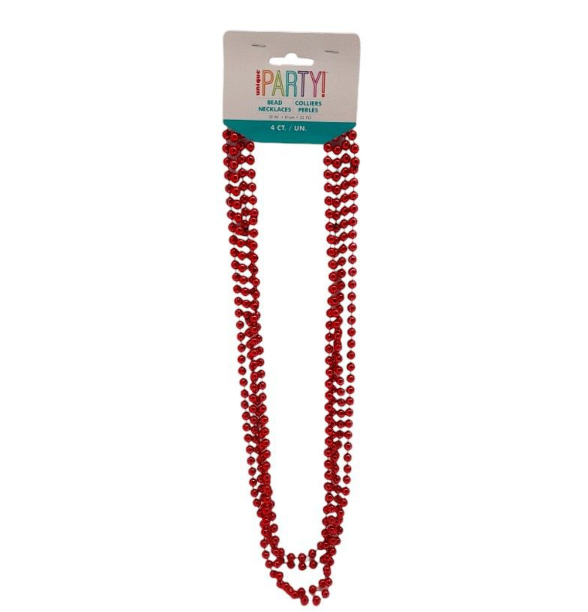 32" Beads Red Metallic 4ct.