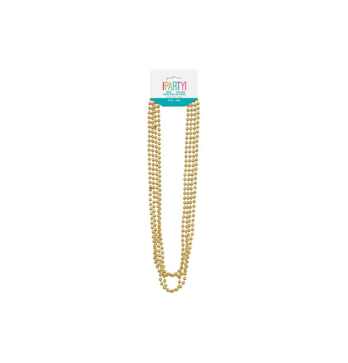 32" Beads Gold Metallic 4ct.