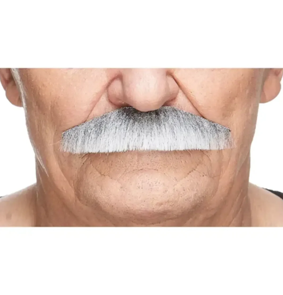 POLICEMAN FAKE MUSTACHE GRAY & WHITE