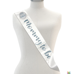 White Mommy to be Sash with Its a Boy Badge - Image 2