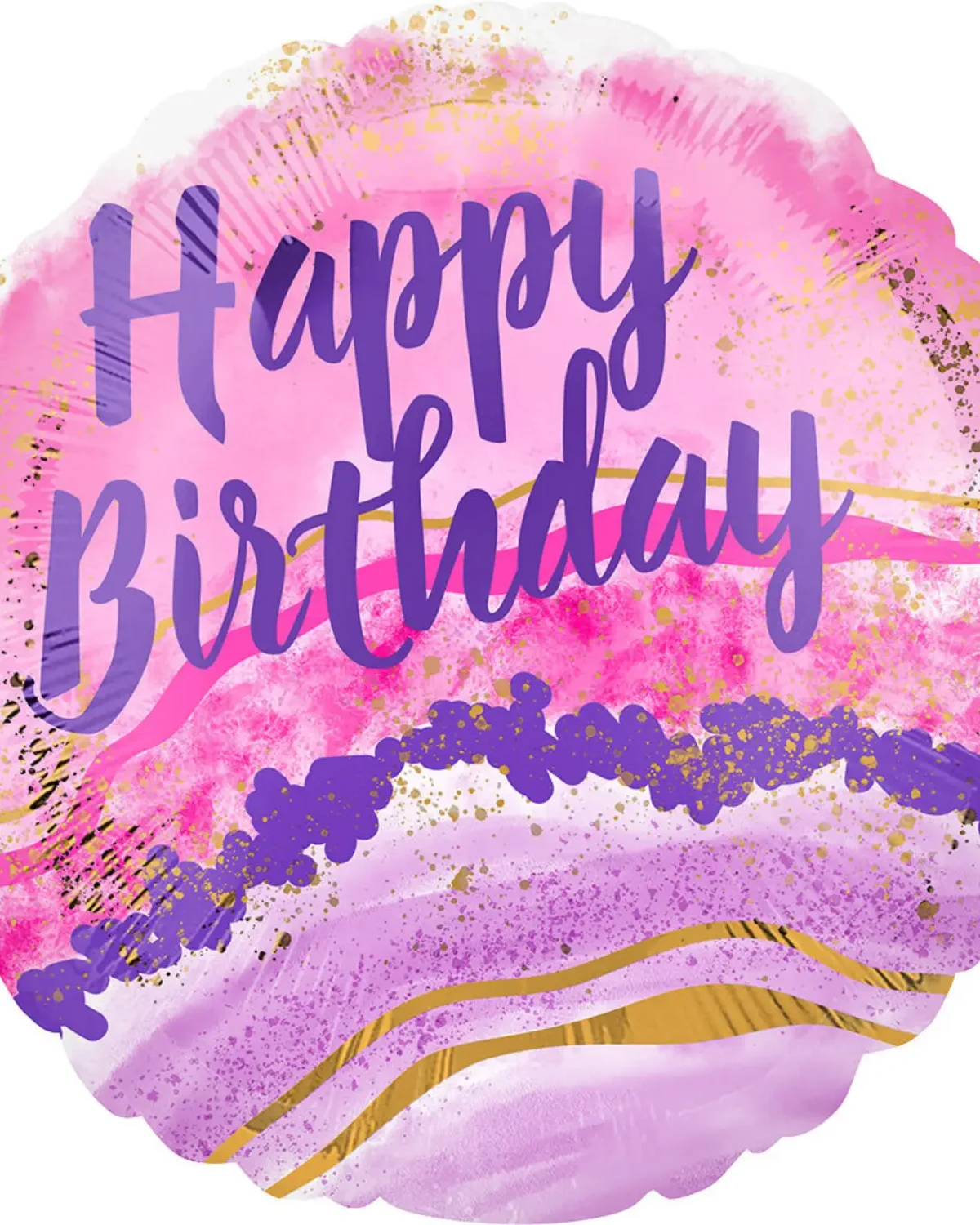 17" Happy Birthday Watercolor Marble Balloon #137