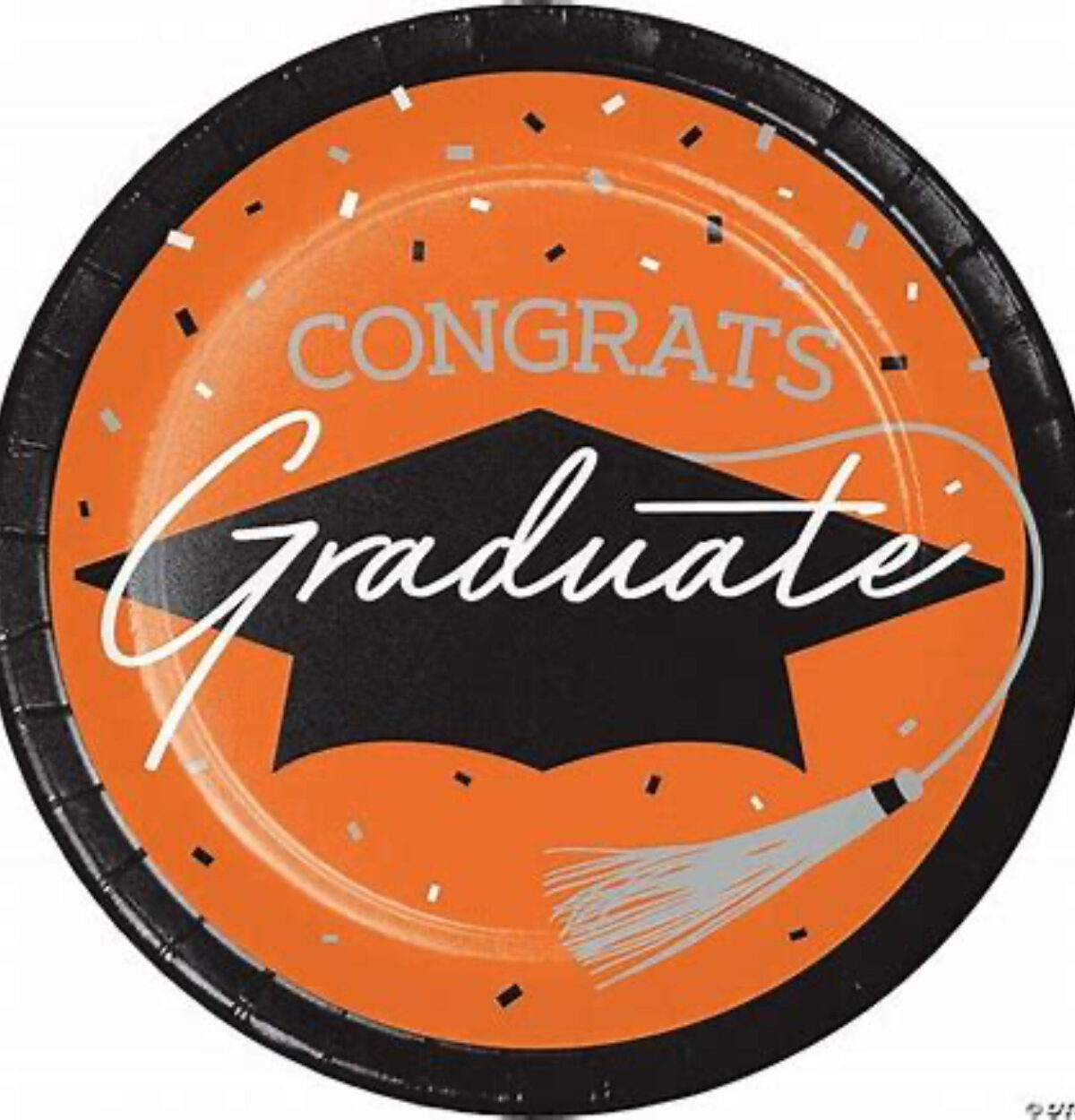 SCHOOL SPIRIT ORANGE PLATE 9IN 18CT.