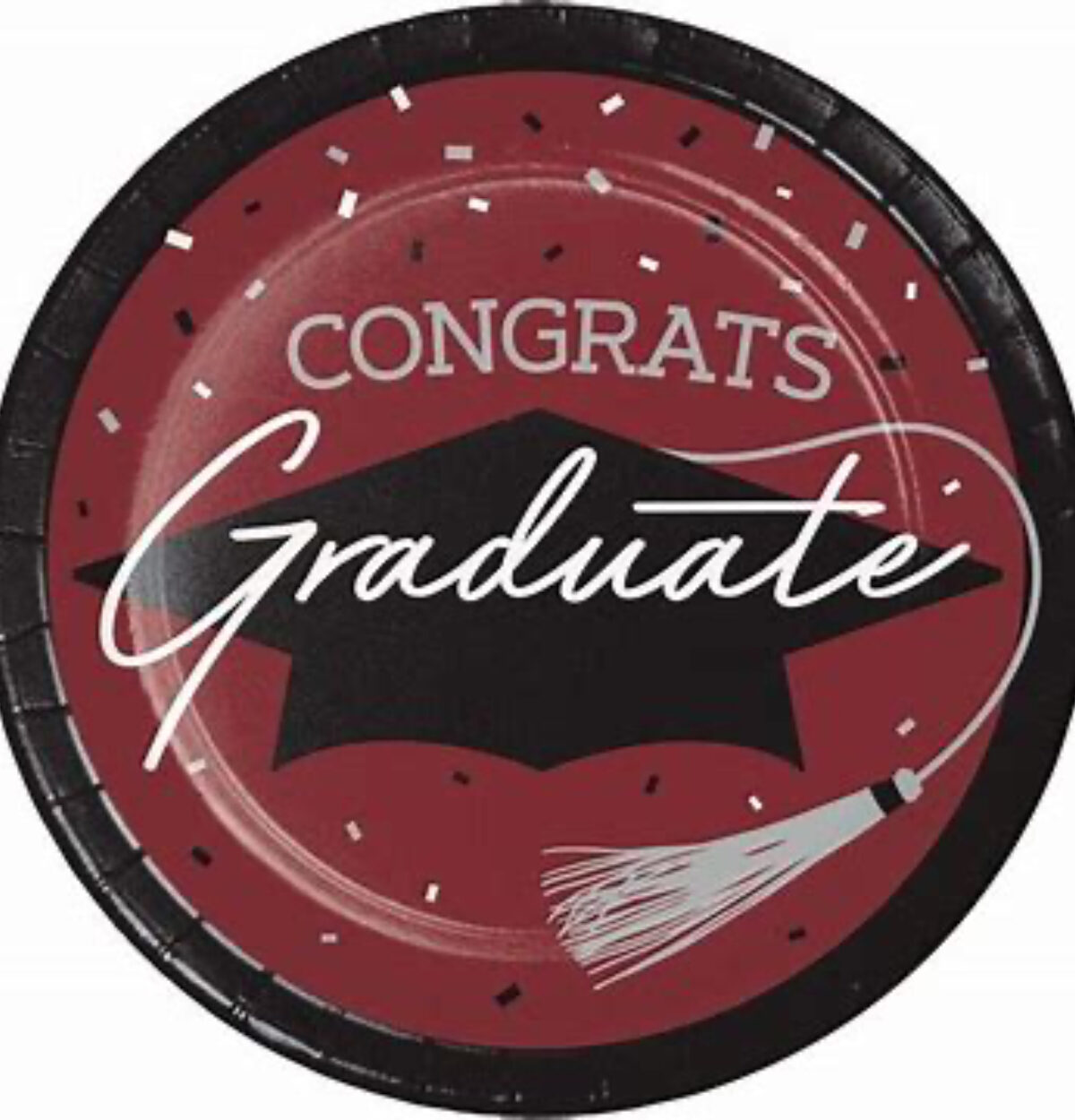 SCHOOL SPIRIT BURGUNDY PLATE 9IN 18CT.