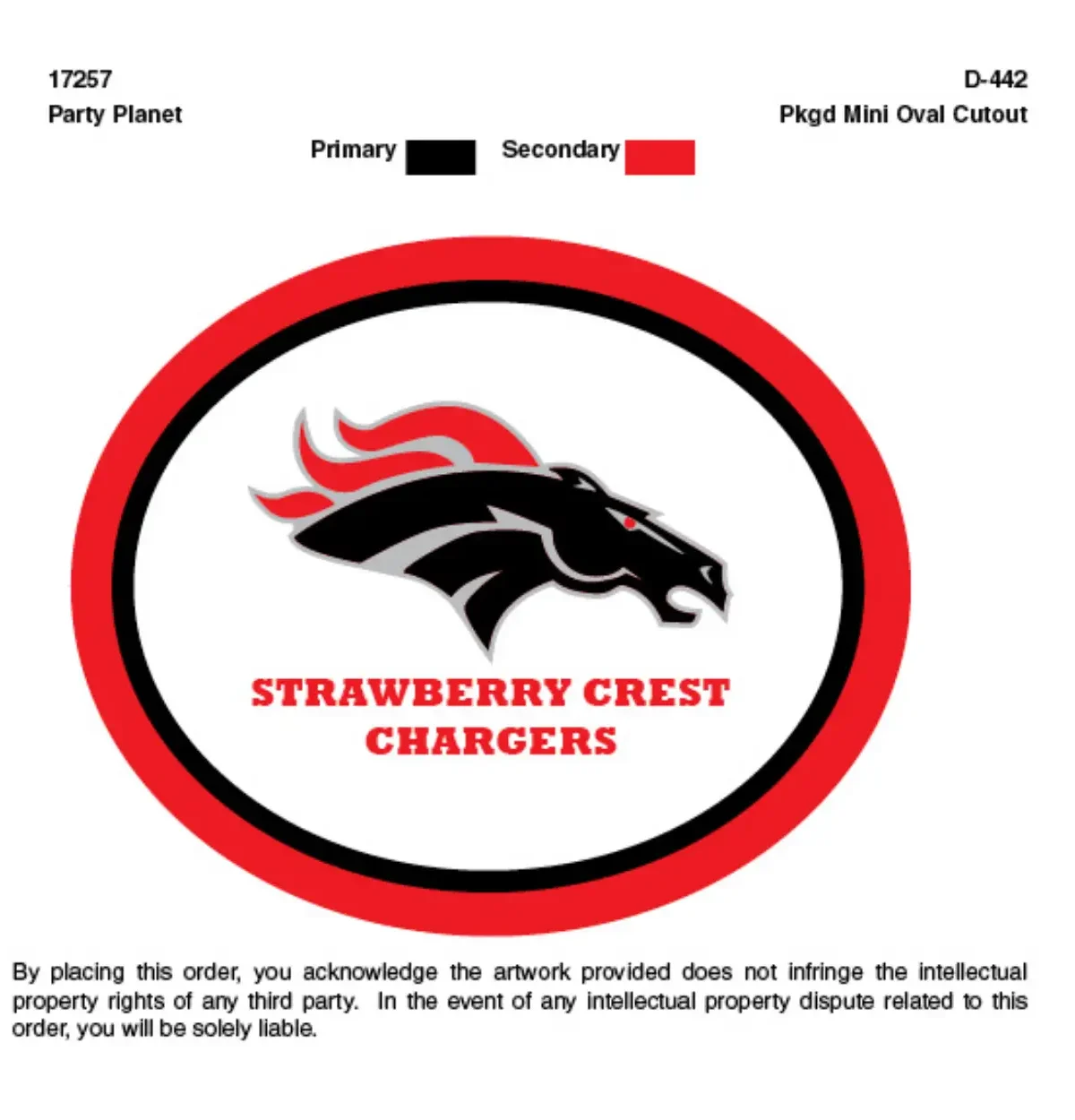 Strawberry Crest High School Mini Oval Cutouts