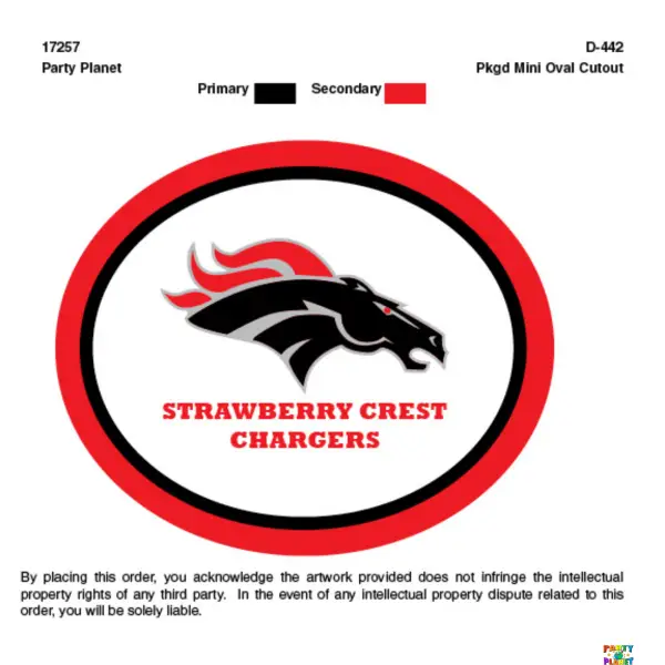 Strawberry Crest High School Mini Oval Cutouts