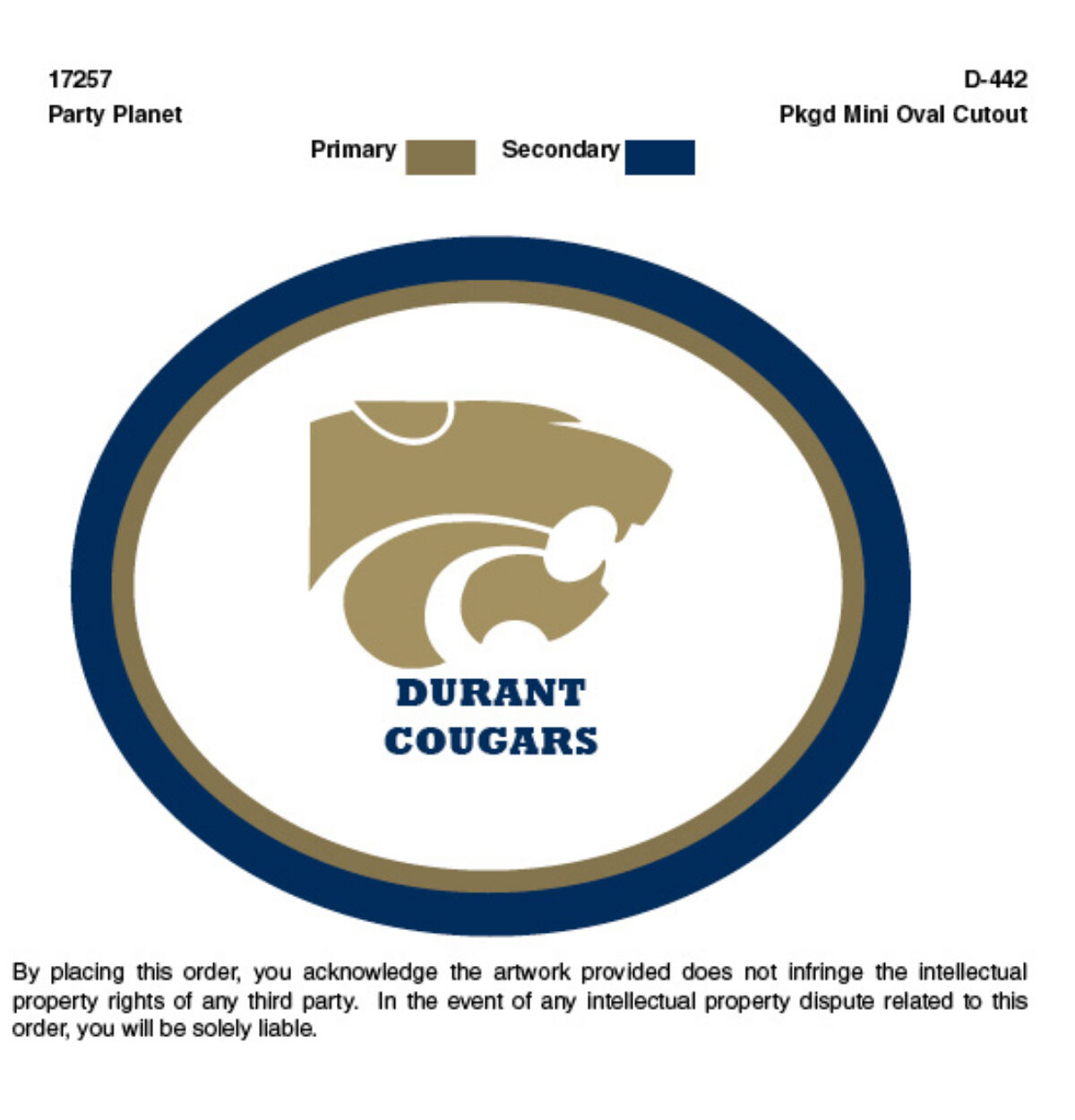 Durant High School Mini Oval Cutouts