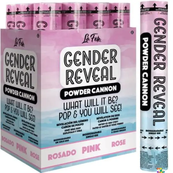 12'' Pink Gender Reveal Confetti and Powder Cannon