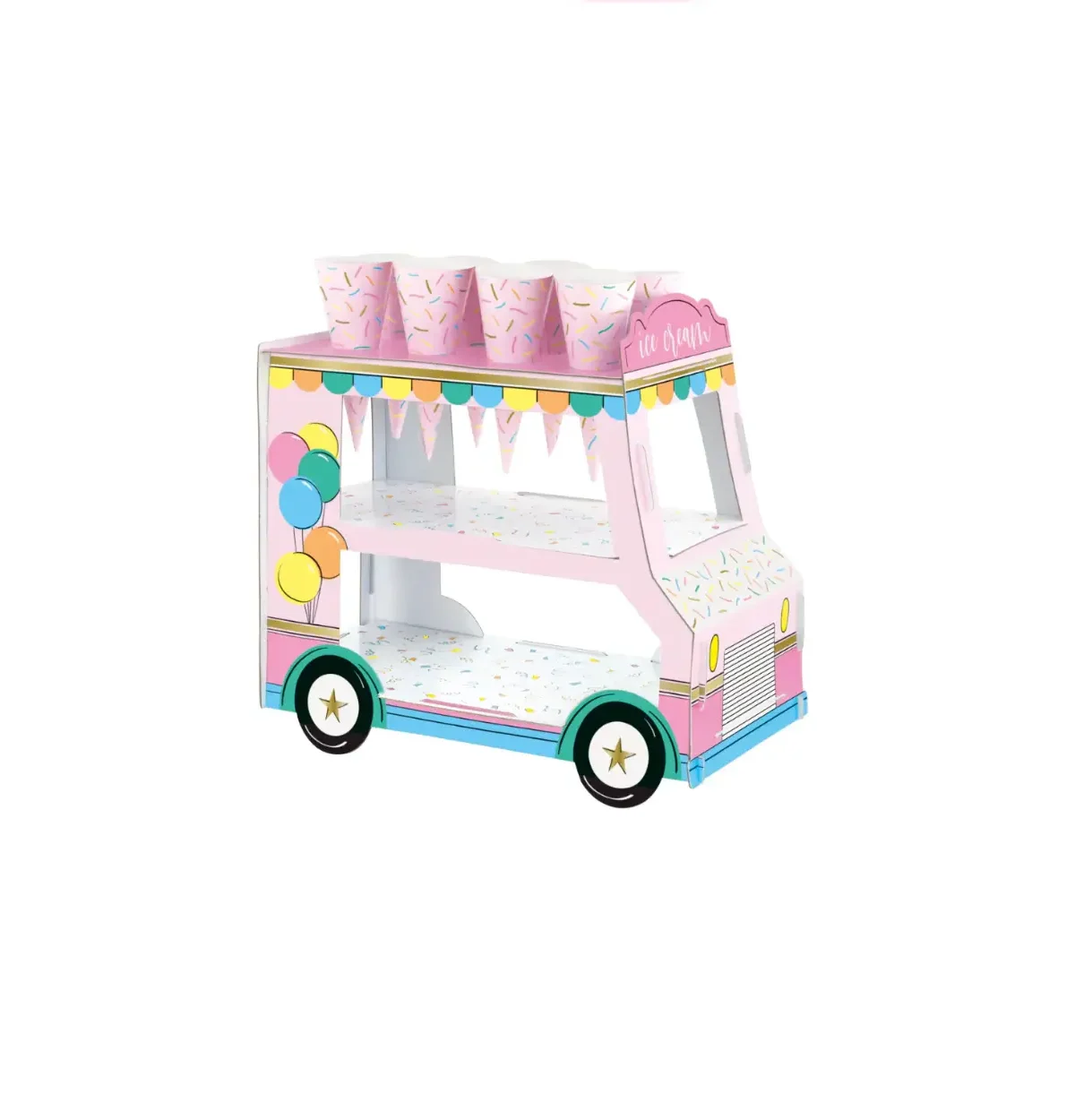 Rainbow Birthday Sweets Ice Cream Truck Dessert Stand with Ice Cream Wrappers