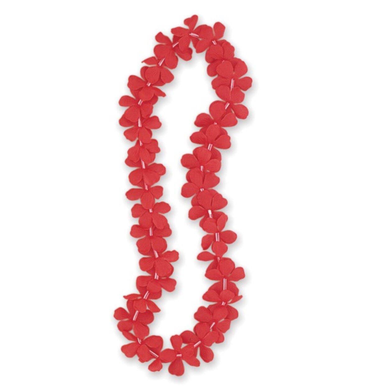 RED FLOWER LEI 40"