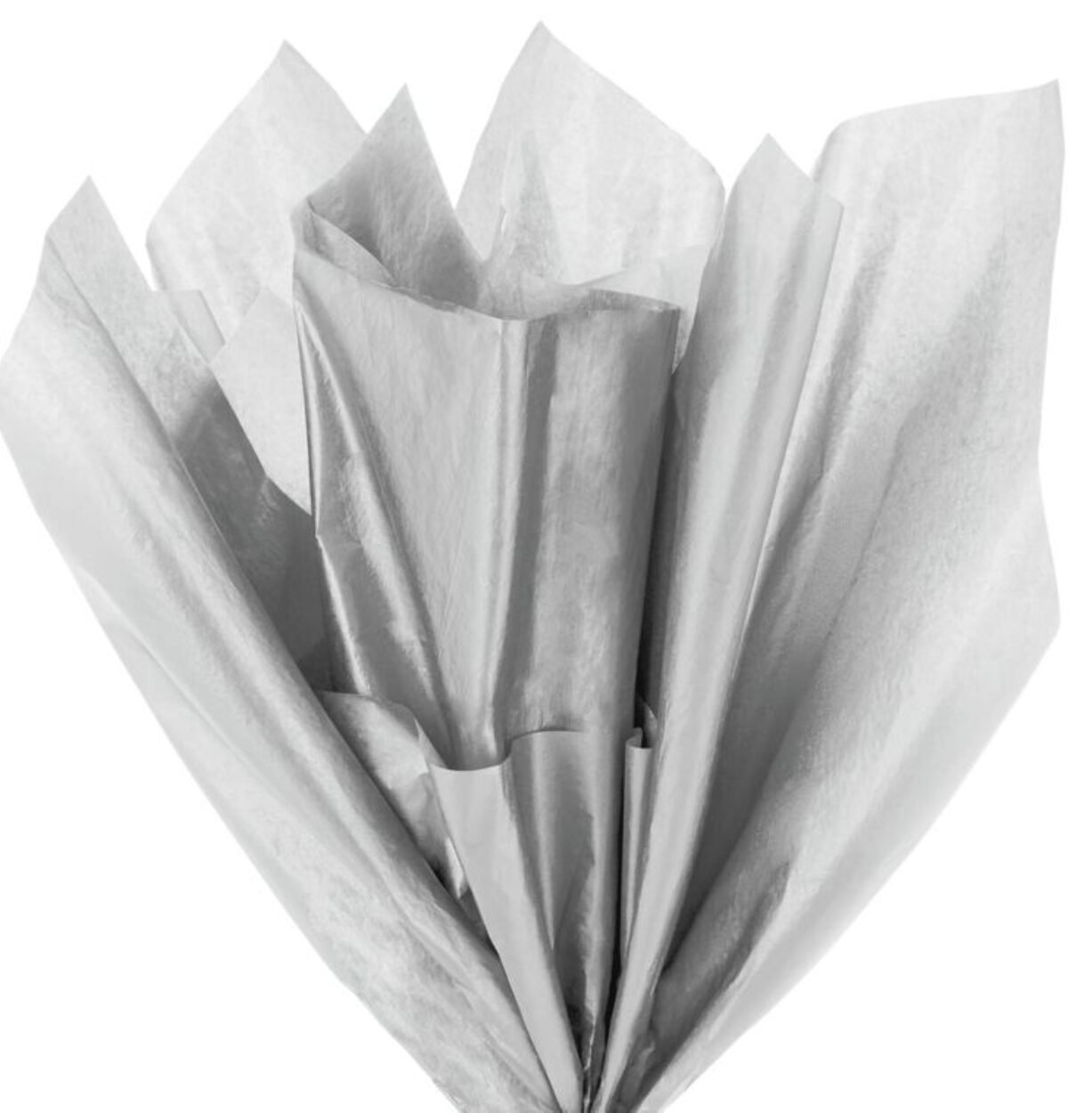 METALLIC TISSUE SHEETS Silver, 5 count