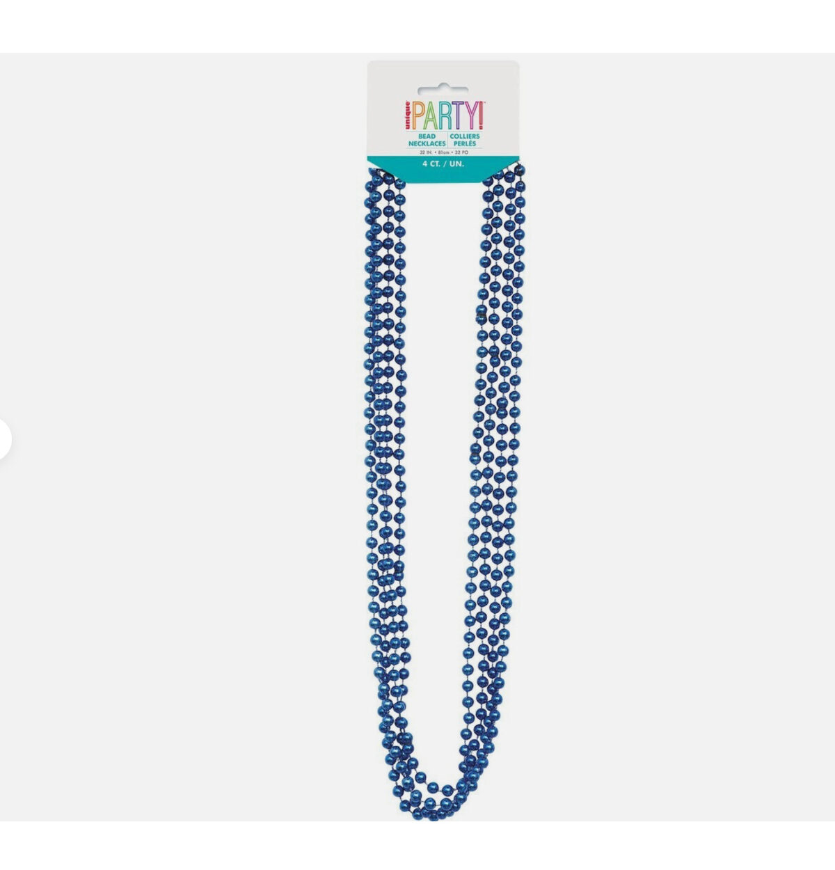 32" Beads Blue Metallic 4ct.