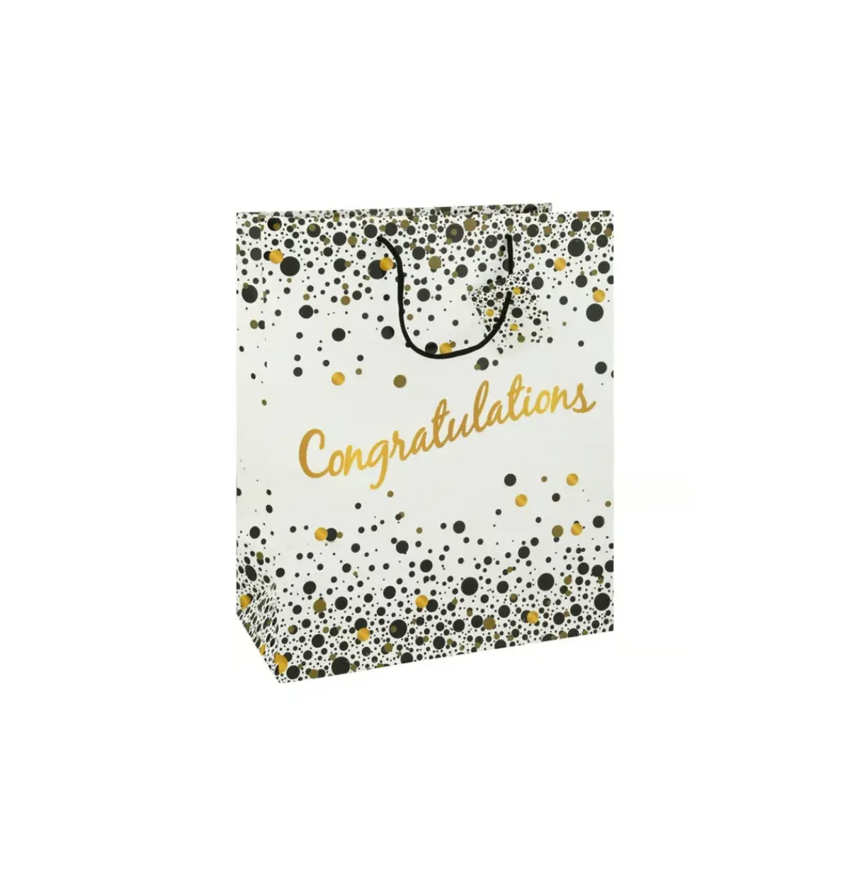 Speckled Black & Gold Congratulations Large Gift Bag