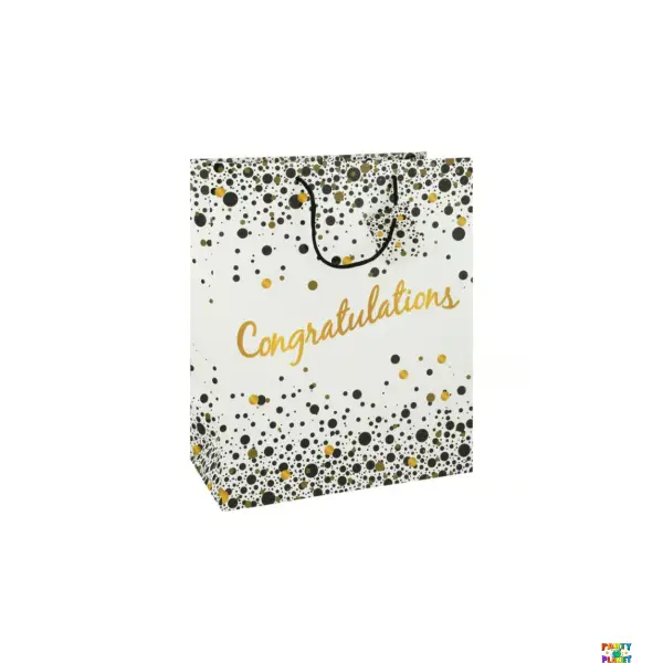 Speckled Black & Gold Congratulations Large Gift Bag