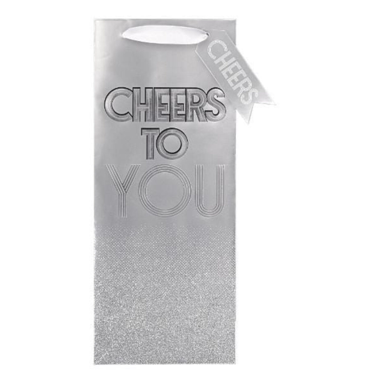 Silver Cheers To You Wine Bag
