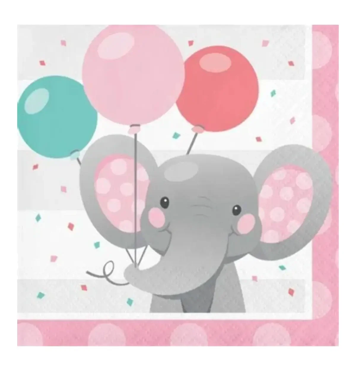 Enchanting Elephant 2P Beverage Napkins 16CT. - Girl