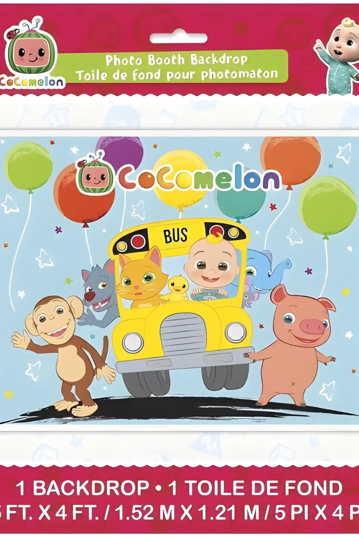 Cocomelon Photo Booth Backdrop 60"x48"
