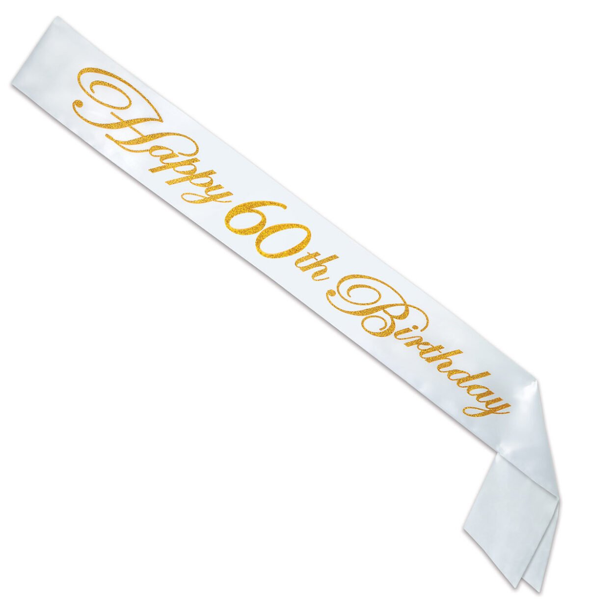 Glittered Happy "60th" Birthday Satin Sash