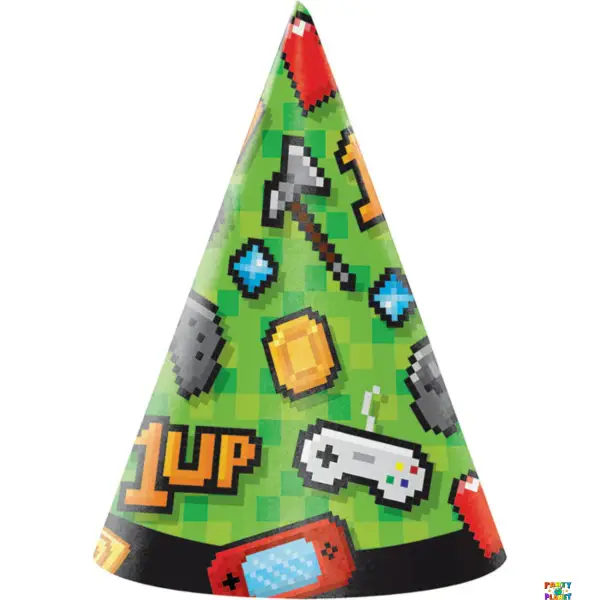 Gaming Party Paper Hats 8ct