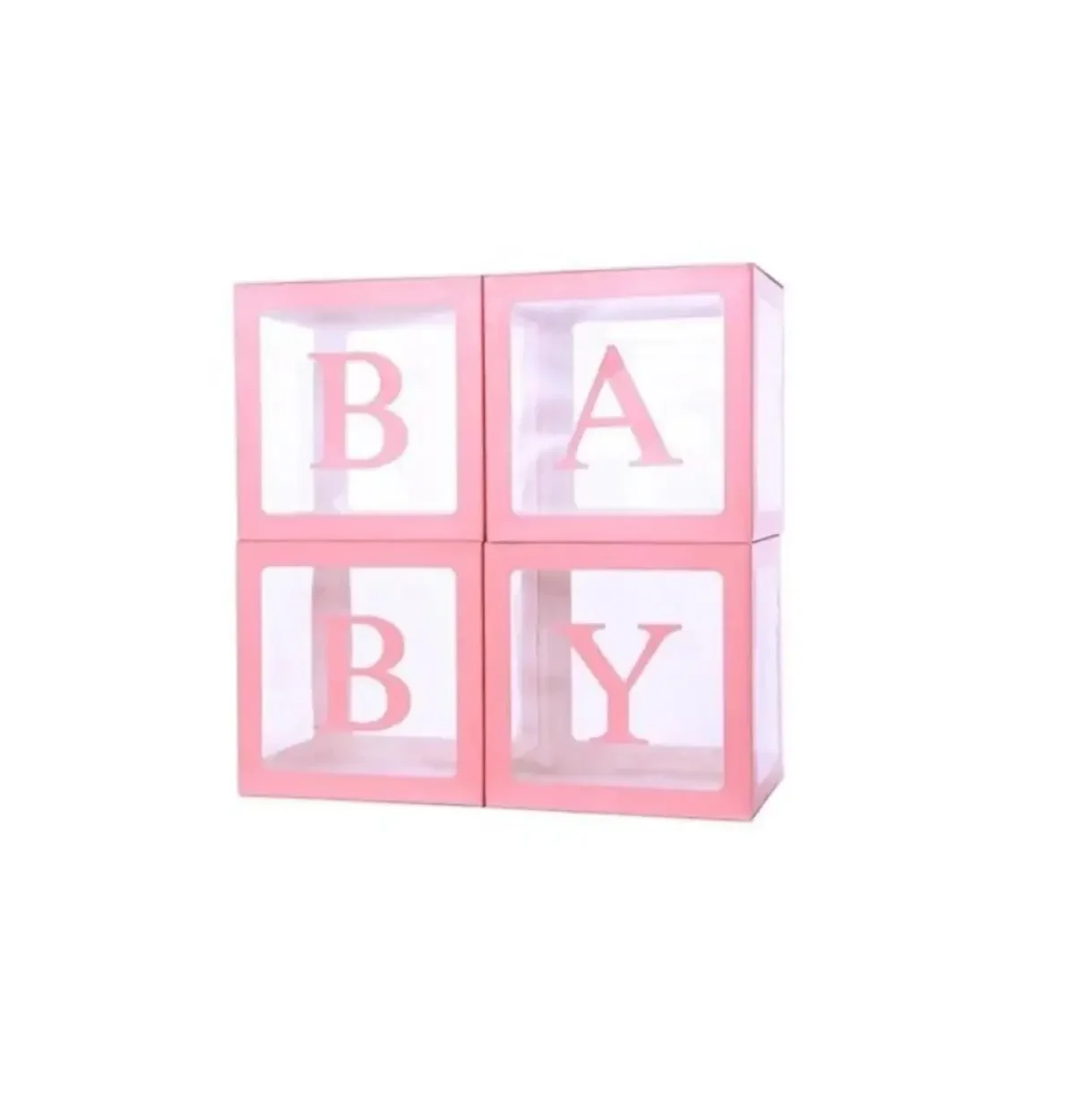 Light Pink Balloon Block Boxes 4PCS