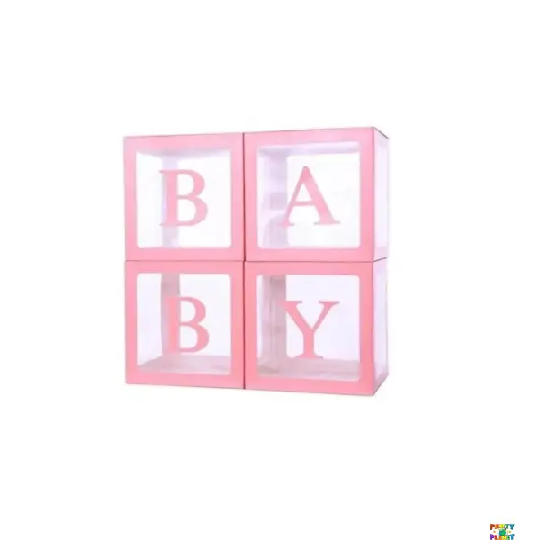 Light Pink Balloon Block Boxes 4PCS