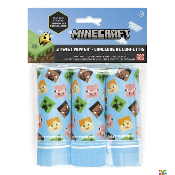 MINECRAFT TWIST POPPERS 3CT.