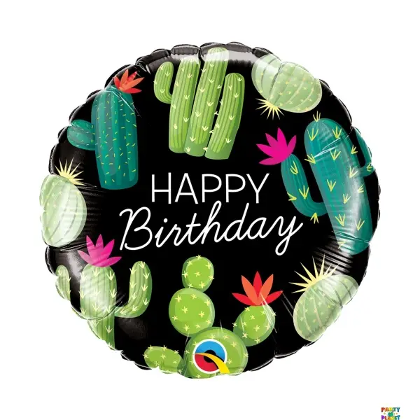 18" Bday Cactus Balloon #110