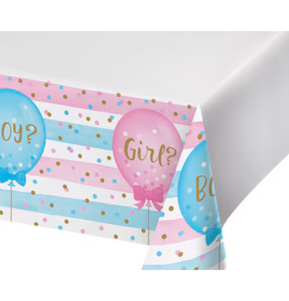 Gender Reveal Balloons Table Cover Plastic 54 X 102