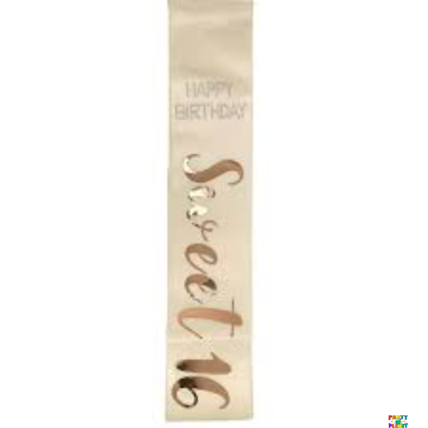 Rose Gold 16th Birthday Sash