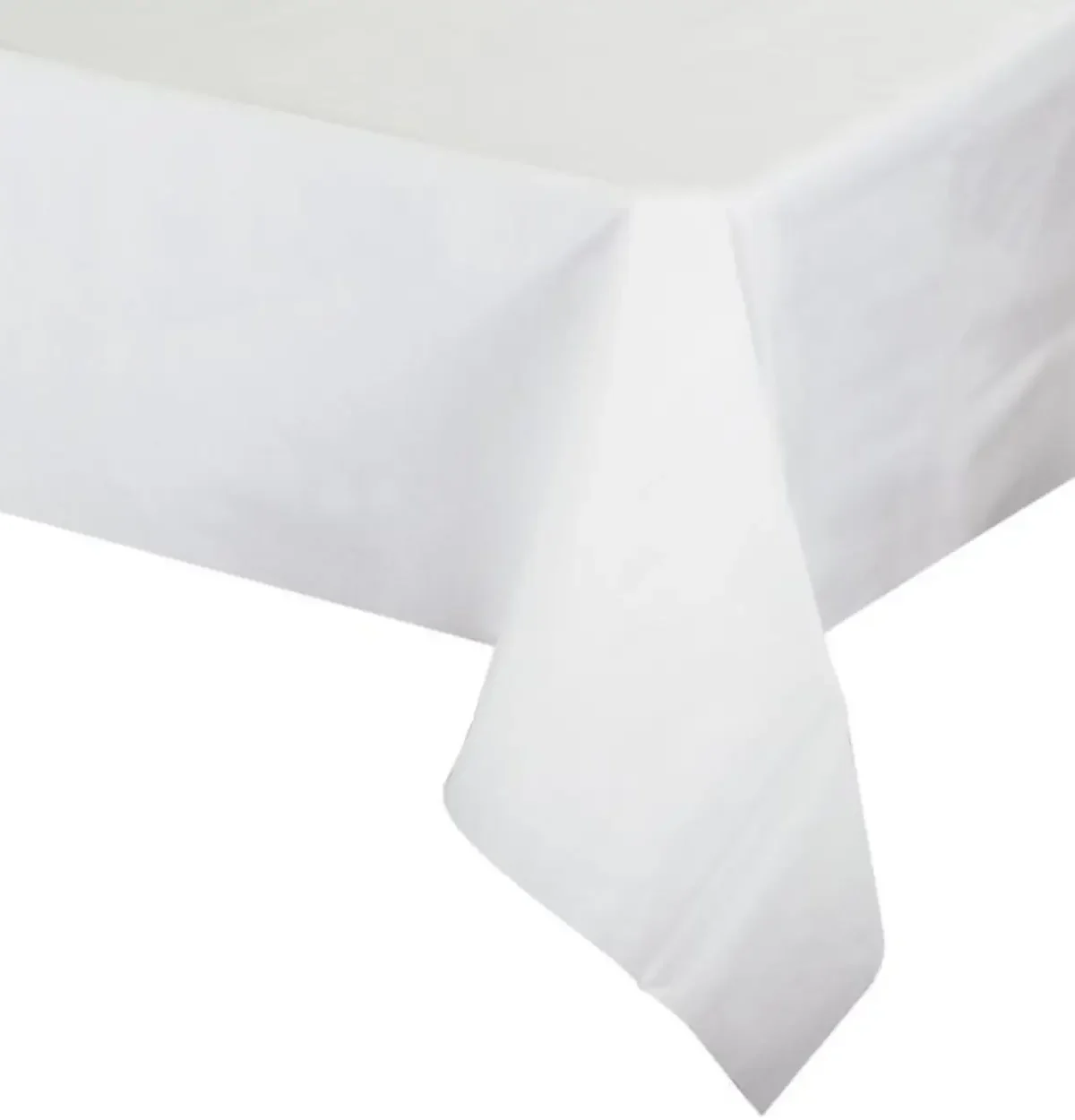RECTANGLE WHITE FABRIC TABLECLOTH 1CT 56" X 110"
