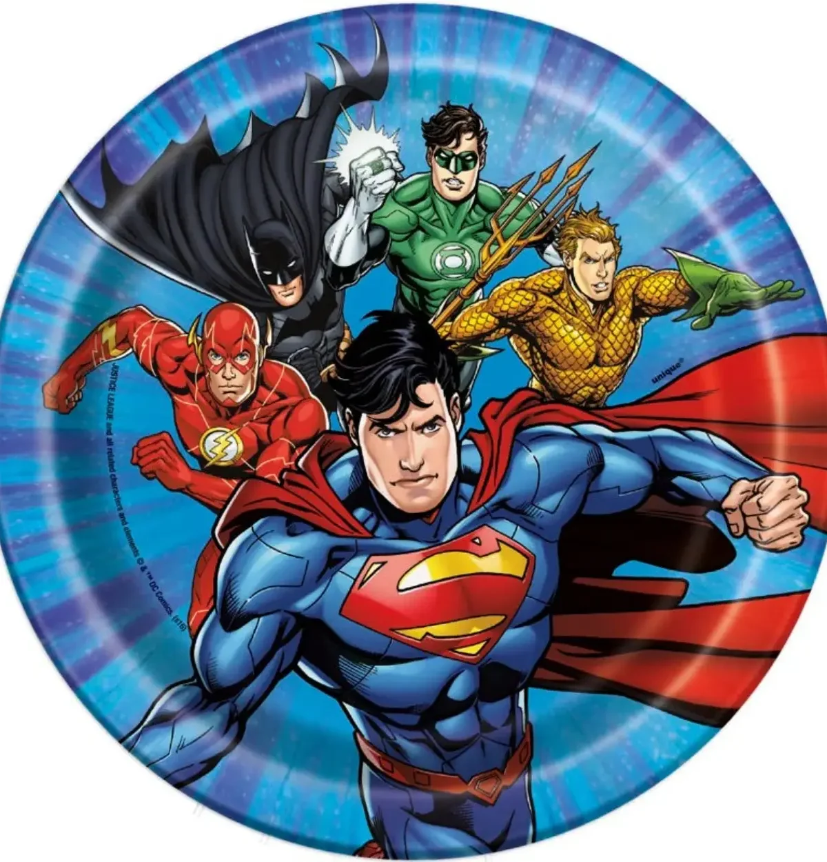 JUSTICE LEAGUE PLATES 7 inch 8CT.